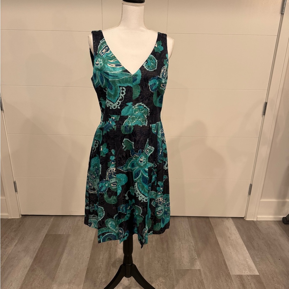 Tory Burch Blue Mini Sundress Sleeveless V-Neck